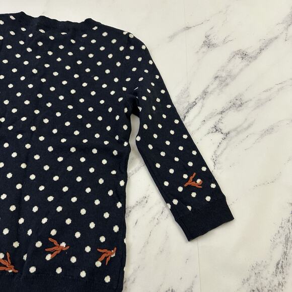 Charlie Robin Anthropologie Chicken Cardigan Sweater Size XS Blue Polka Dot - Picture 10 of 12